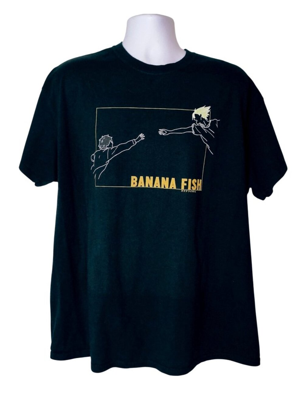 Banana Fish XL Anime Graphic T-Shirt Black Ash Lynx Eiji Okumura Cotton Fandom